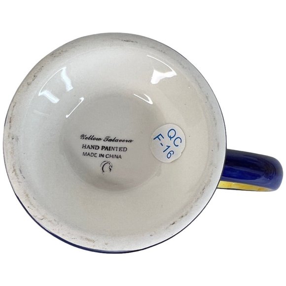 New Maxcera Yellow Talavera Ceramic Large Footed Mug And Square Salad Plate 9 IN - Picture 7 of 9